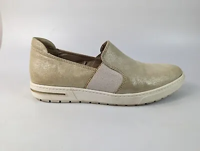 Jana Natural Comfort Metallic Leather Slip On Shoes Uk 5 Eu 38 H • £16.99