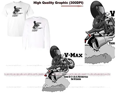 Yamaha V Max V-Max VMax Motorcycle On Steroids Biker DigiRods Cartoon T Shirt • $22.95