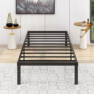 Twin XL Size Bed Frame 14 Inch Metal Platform Bed Frame Heavy Duty Steel Slats S • $74.99