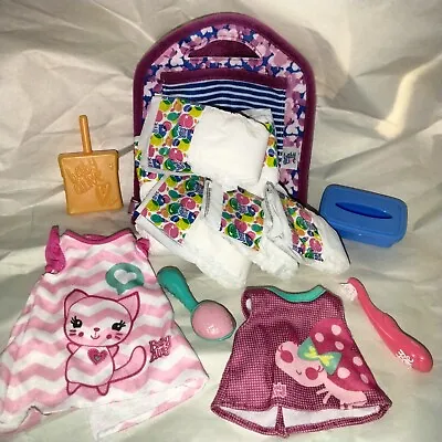 Baby Alive Doll Accessory Lot Dress Shirt Diapers Bag Spoon Toothbrush Juice Box • $15