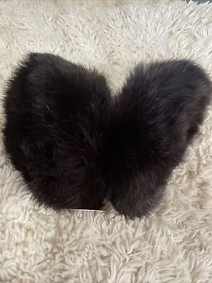 NEW Rabbit Fur Cuffs Black / Dark BrownGenuine Real Hair With Polyester Lining • $19.99