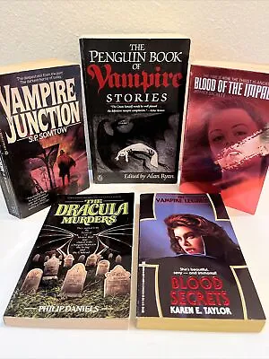 Vintage 5 Vampire 1980s &90s Paperback Lot (Blood Impaler Dracula Murders Etc) • $25