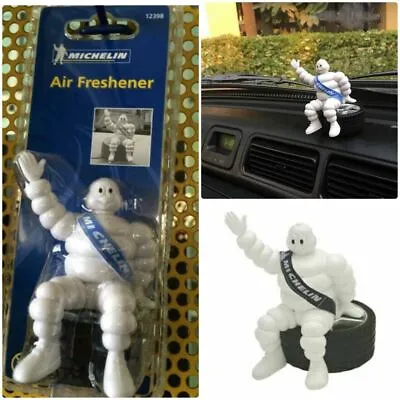 Michelin Man Car Doll Bibendum Figure Sit On Tyre Air Freshener Collectible Gift • $34.98