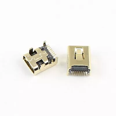 10Pcs Gold Plated Mini USB 8 Pin Female PCB Socket Connector For DIY • $1.48