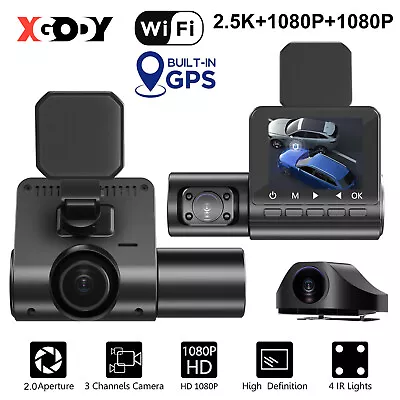 4K/2.5K Car Dash Cam GPS WIFI Video Recorder  3 Lens Car Camera Loop Recording • $74