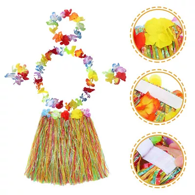 Hawaiian Grass Skirt Costume For Kids Beach Party Luau Decorations- • $6.99