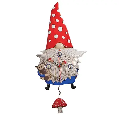 Allen Wall Clock With Pendulum - Gnome With Mushrooms • $74