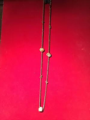 Monkey's Fist Rhinestone Knot Gold Tone Necklace 32  • $55