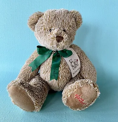 Gorgeous HAMLEYS Of London Soft Golden Brown Teddy Bear Green Bow New With Tags • £12