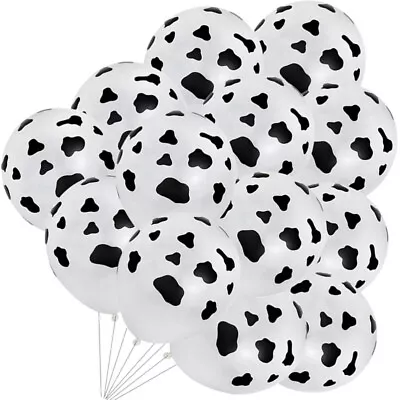  25Pcs Cow Balloons Funny Cow Printed Balloons For Children's Party Theme • £8.98