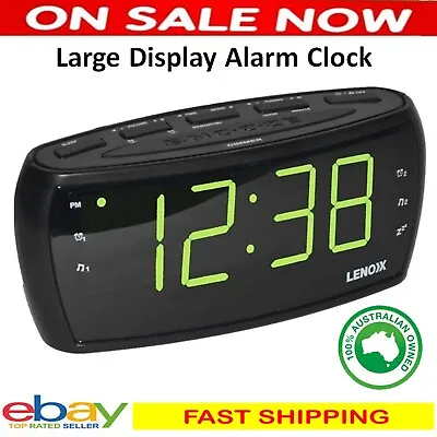 $47.90 • Buy Large Digital LED Alarm Clock AM FM Radio Big Numbers Sight Impaired Bedside