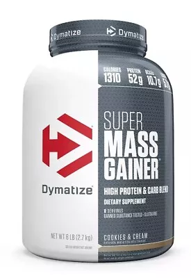 Dymatize Super Mass Gainer Protein Powder 1280 Cals 52g Protein 6lb Exp 5/24.104 • $45