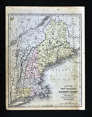 1888 Mitchell Map United States New England Massachusetts Maine Connecticut  • $16