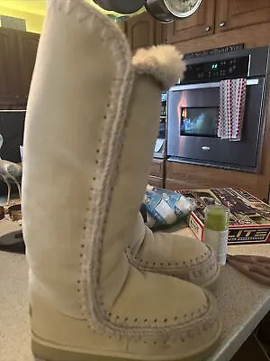 MOU Eskimo Women’s Tall Boots Vanilla. Medium (8-9)-fur Eskimo Boots • $429