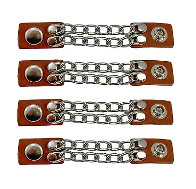 Tan Motorcycle Vest Extenders Double Steel Chain USA Made 24 Snaps MC Biker • $19.99