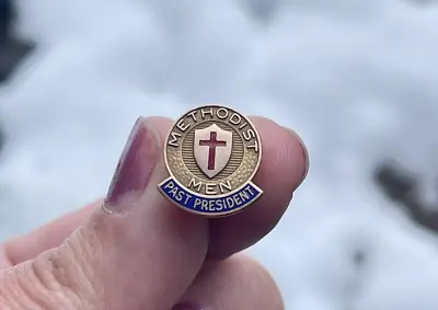 Vintage Methodist Men Cross & Shield PRESIDENT Lapel Pin 10K GF Nice Tie Tack • $5.99