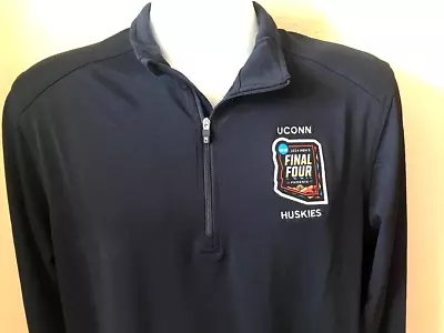 NCAA Basketball Final Four 2024 UConn Huskies 1/2 Zip Pullover Size L Navy Blue • $31