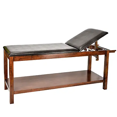 Mahogany Wooden Exam Table With Full Shelf - Treatment Table For Hospital Or Cli • $857.99