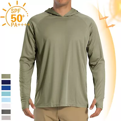 UPF50+ Men's Long Sleeve Fishing Shirts UV Protection Hoodie Casual Sport Shirts • $18.98