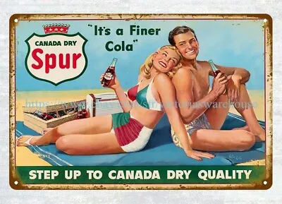 Removable Wall Art 1950 CANADA DRY SPUR COLA Metal Tin Sign • $18.99