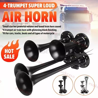 600DB Electric Air Horn Super Loud Train 4 Trumpets Car Truck Boat Speaker • $28.99