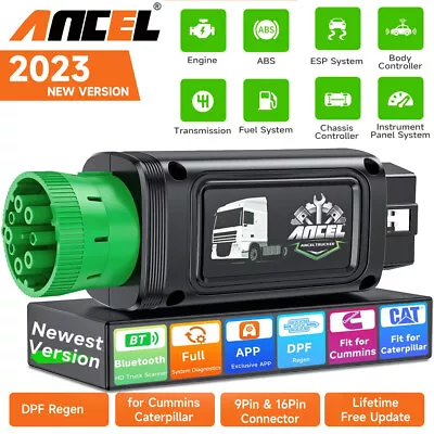 ANCEL HD100 Diesel Heavy Duty Truck Scanner Diagnostic DPF Regen For Cummins CAT • $199.99