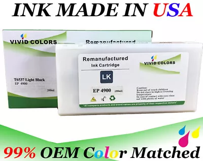 VC 200ML Pigment  Remanufactured T6537 For 4900 Ink Cartridge Light Black  • $22.99