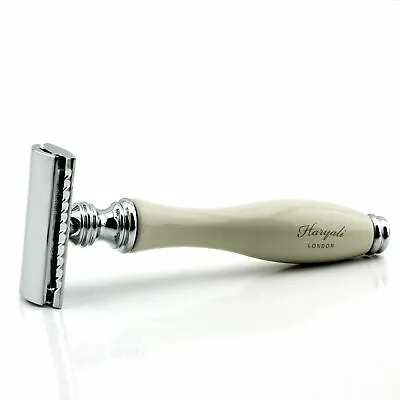 Double Edge Safety Razor For Men - Long Resin Handle Traditional Shaving Razor • £15.99