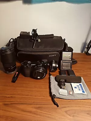 FULL KIT! Sony Alpha A6000 24.3MP Digital Camera W/ Accessories And Zoom Lens! • $400