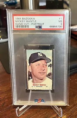 1964 Bazooka Mickey Mantle Card #1 - PSA 3 • $1200