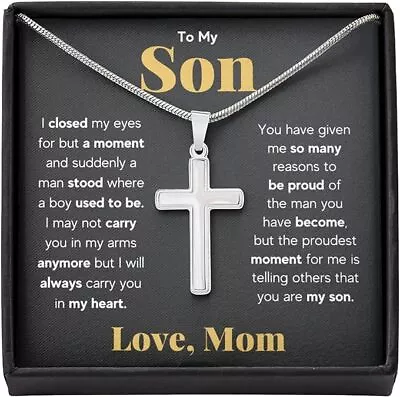 To My Son From Mom Son Gifts From Mom And Dad Mother And Son Necklace For Son • $29.72