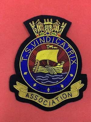 T S Vindicatrix Association Blazer Badge Hand Embroidered Bullion And Wire Badge • £14.99