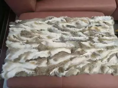 Real Rabbit Fur Leather Hide Winter Warm Bed Throw Couch Car Seat Mat 55x110cm • $28.49