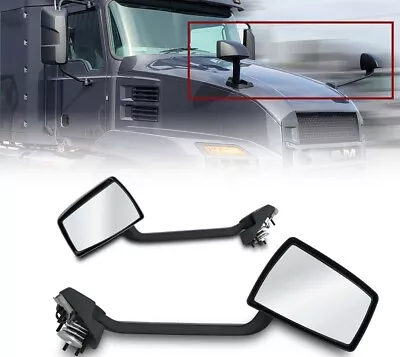 Pair Of Black Hood Mirror For 2018-2020 Mack Anthem Trucks • $299.99