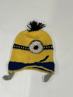Despicable Me Minion Crocheted Single Eye Kids Cap Beanie • $10.59