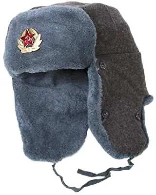 USSR Vintage Russian Army Ushanka Winter Hat With Soviet Army Soldier Insignia • $49.95