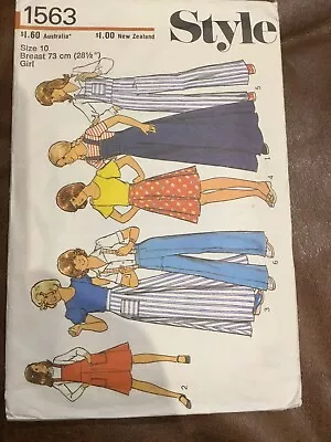 Vintage 70s Style Girls Overalls Dungarees Pants Pattern 1563  Sz 10 Cut • $8