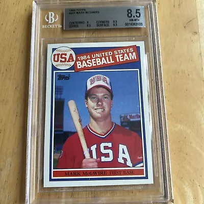 Mark McGwire 1985 Topps #401 - 1984 US Baseball Team BGS 8.5 Rookie Card  • $18.78