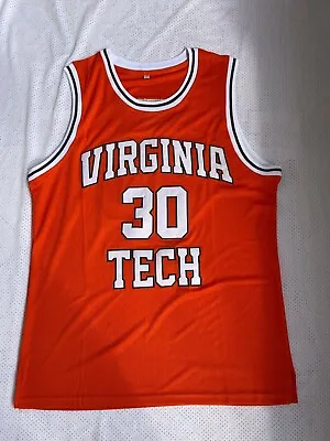 Men's Retro Dell Curry Virginia Tech #30 Jersey Basketball Jersey Stitched • $35.99