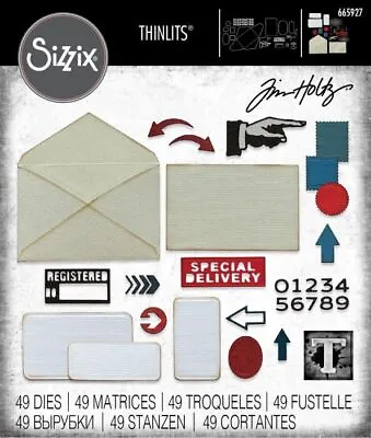 £19.95 • Buy Sizzix Postale Thinlits Die Set 49 PCS - Tim Holtz Postale Envelope Postage