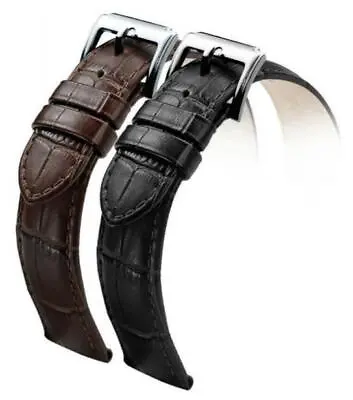 Mens Genuine Leather Watch Band Alligator Crocodile Grain 18/20/22mm Black Brown • $14