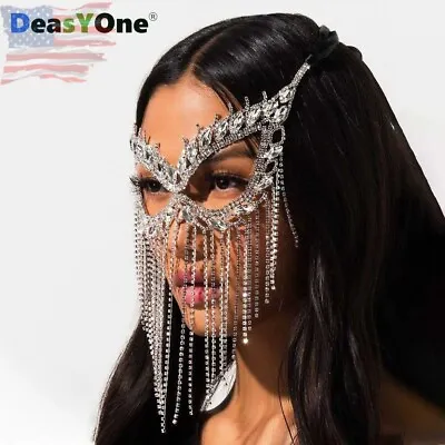 Fashion Woman Tassel Mask Wedding Dance Masquerade Party Anonymous Cosplay Musk • $29.99