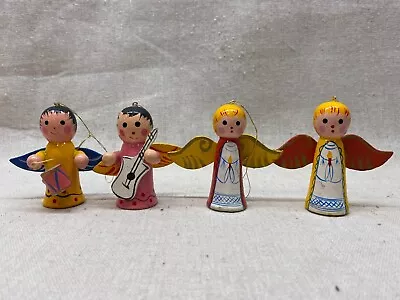 4 Vintage Wooden Angels CHRISTMAS Ornaments • $20