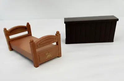 Maple Town Story Calico Critters Dollhouse 1986 Vintage Brown Bed Bar Bandai • $9.60