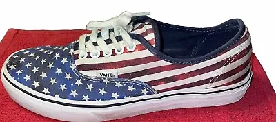 VANS Mens Shoes Patriotic USA Stars & Stripe Skate Canvas Size 8 Lowtop Sneakers • $29.99