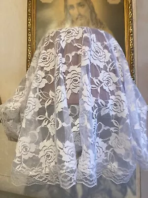 Catholic Traditional Mantilla Head Covering Church Latin Mass White • £4.99