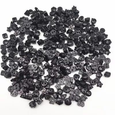 £6.73 • Buy Lot 50 Button Black Mixed 6mm 2 Hole Scrapbooking DIY Deco Haberdashery Sewing