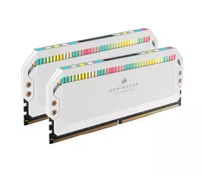 Corsair Dominator Platinum RGB 32GB (2x16GB) DDR5 UDIMM 5600Mhz C36 1.25V White • $386