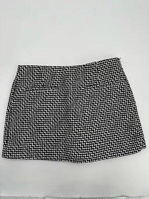 Zara Skort Womens S Houndstooth Tweed Plaid Mini Skirt W/ Shorts Academia Preppy • $16.25