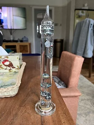 Glass Galileo Thermometer Floating Temperature Disks • £10